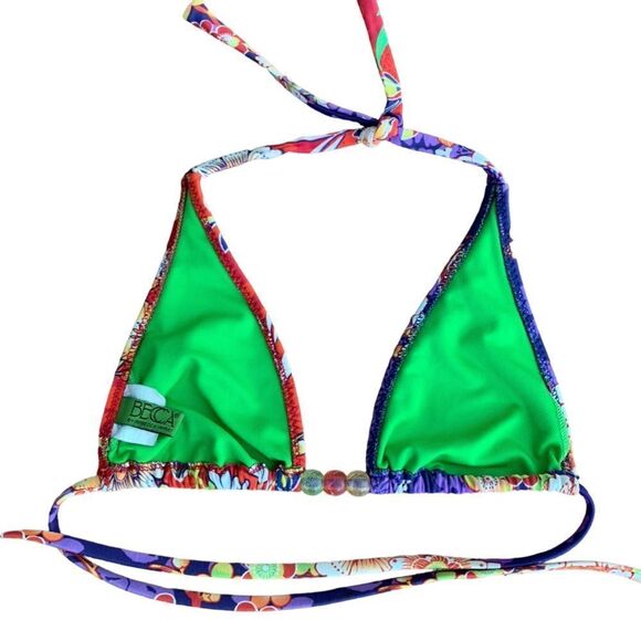 Becca Floral Beaded Halter Bikini - Picture 7 of 8